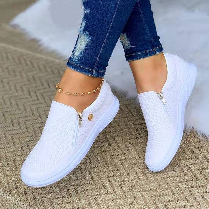 Hollow-Out Round Toe Women Casual Sneakers