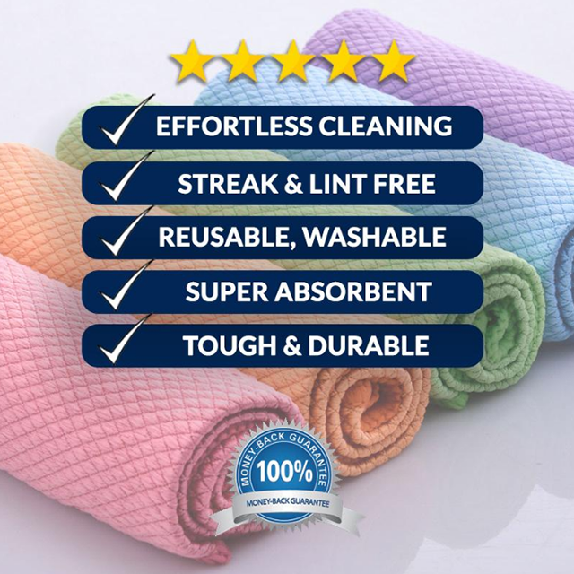 Streak-Free Miracle Cleaning Cloths (Reusable)